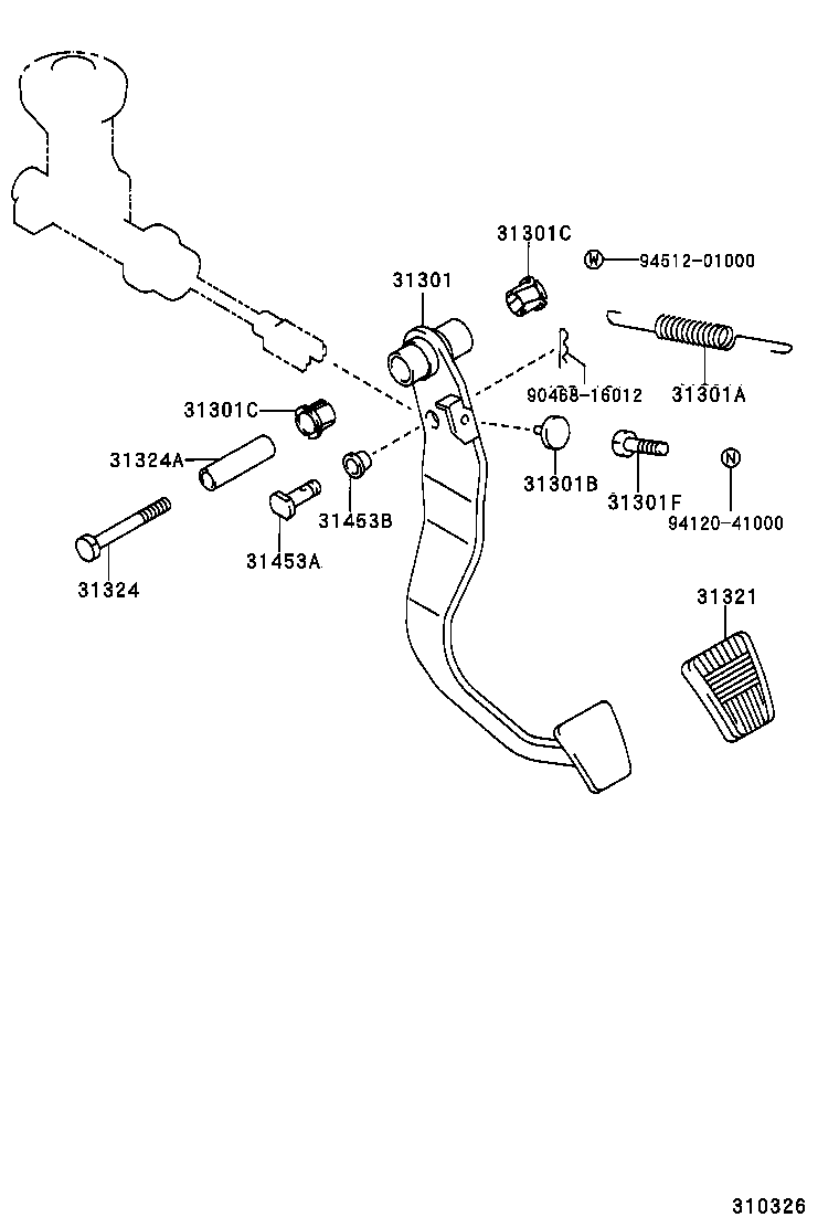 31310-35070 PEDAL SUB-ASSY, CLUTCH product image
