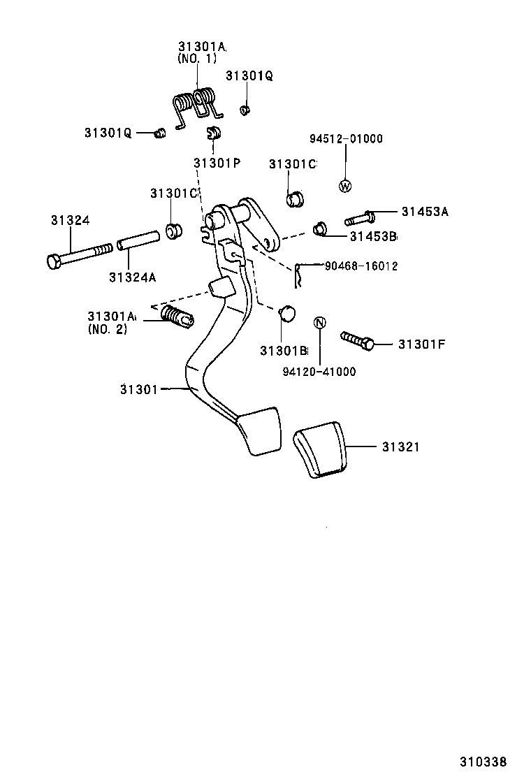 31310-35070 PEDAL SUB-ASSY, CLUTCH product image