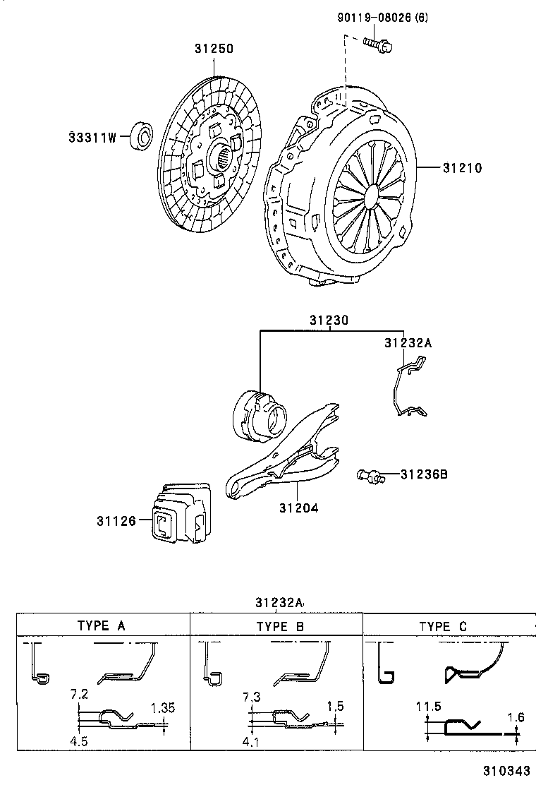 31126-28010 BOOT, CLUTCH RELEASE FORK product image