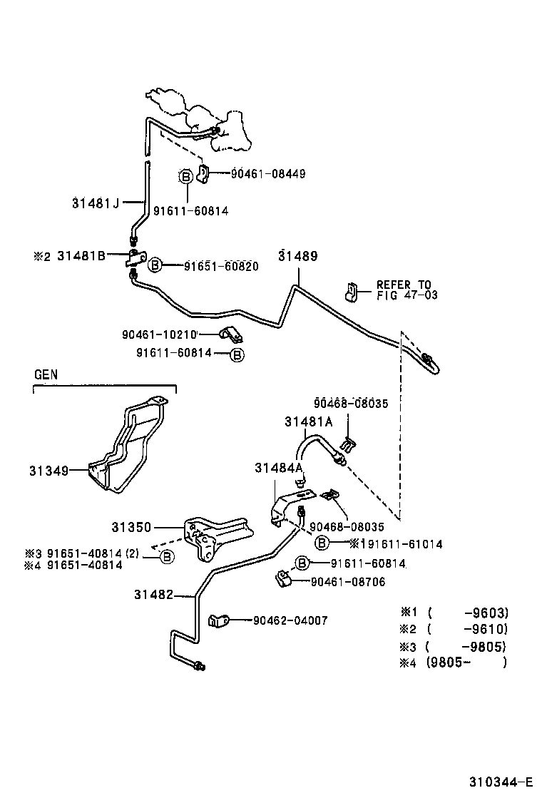 31481-25150 TUBE, CLUTCH MASTER CYLINDER TO 2 WAY product image