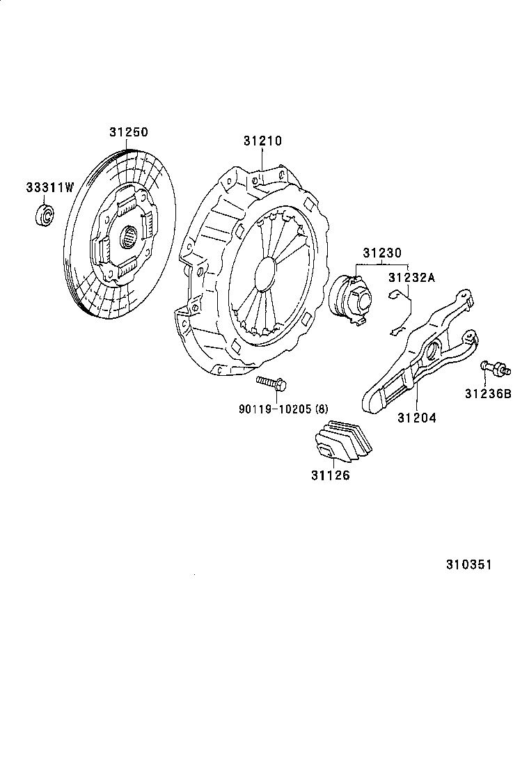31126-36070 BOOT, CLUTCH RELEASE FORK product image