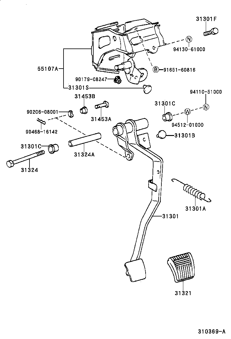31301-05021 PEDAL SUB-ASSY, CLUTCH product image