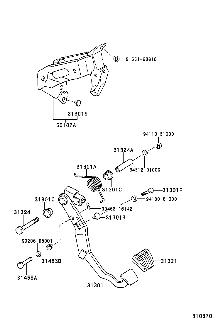 31301-05021 PEDAL SUB-ASSY, CLUTCH product image