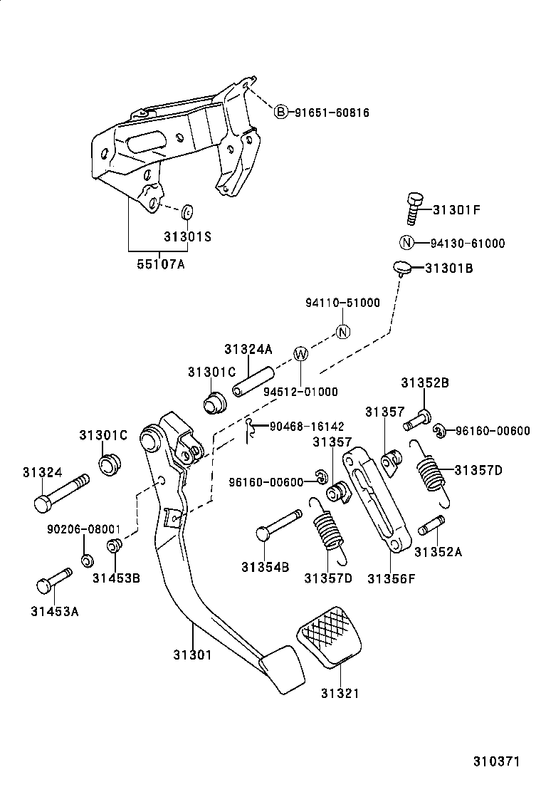 31301-05021 PEDAL SUB-ASSY, CLUTCH product image