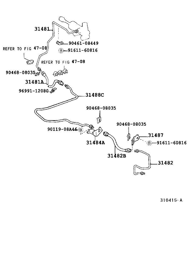 31489-37020 TUBE, TUBE CONNECTOR TO FLEXIBLE HOSE product image