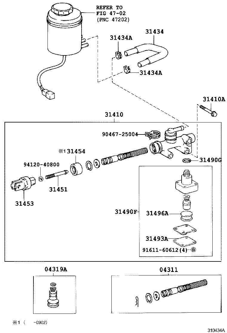 31401-36090 CYLINDER ASSY, CLUTCH MASTER product image
