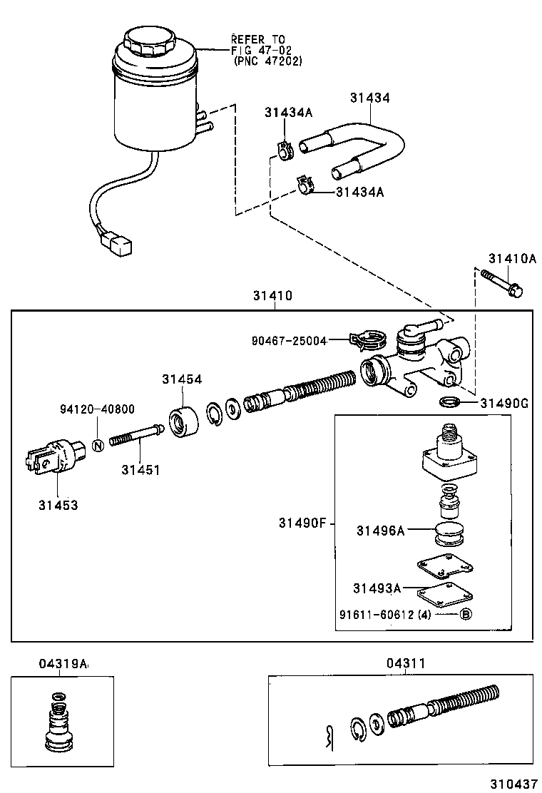 31401-36090 CYLINDER ASSY, CLUTCH MASTER product image
