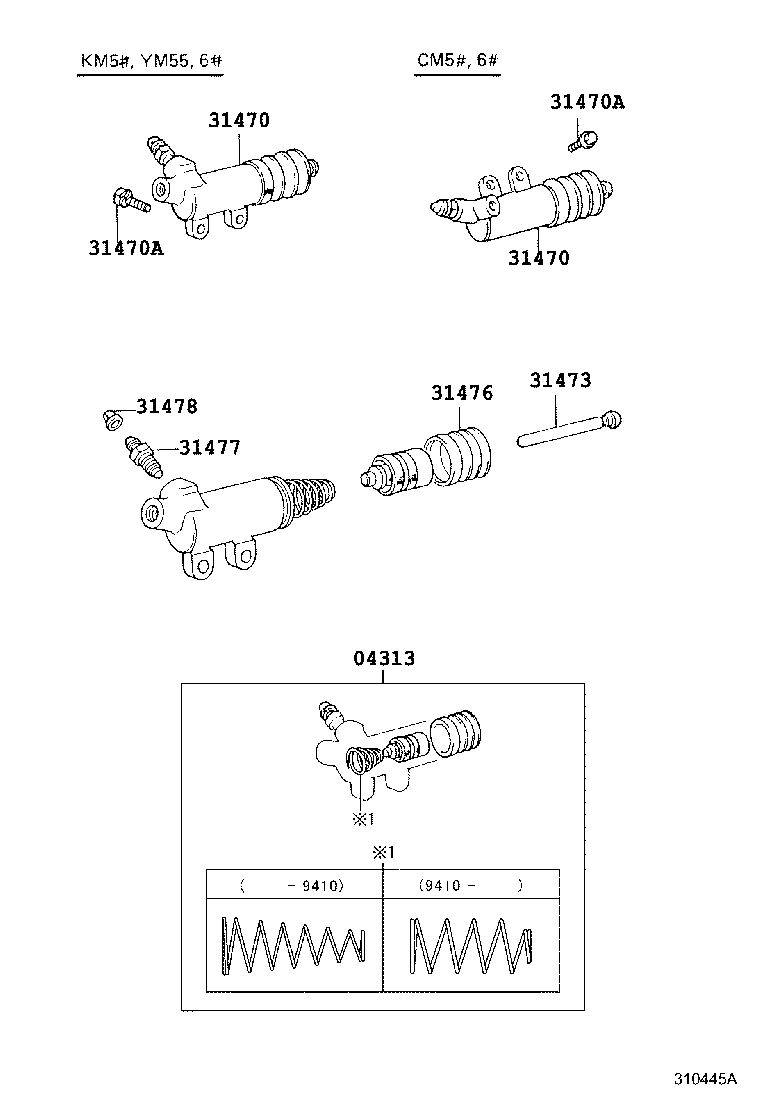 31470-28060 CYLINDER ASSY, CLUTCH RELEASE product image