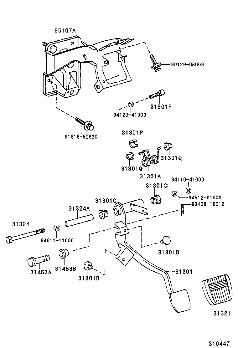 31485-34010 BRACKET, FLEXIBLE HOSE, NO.2(FOR CLUTCH) product image