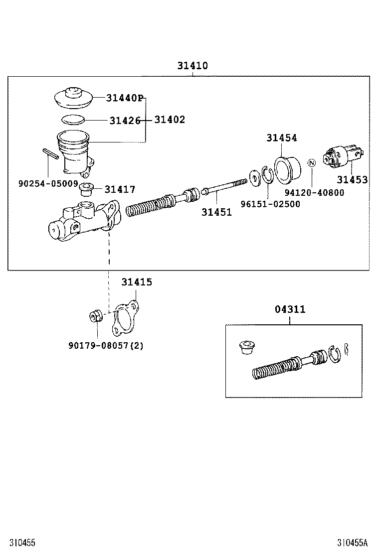 31410-60600 CYLINDER ASSY, CLUTCH MASTER product image