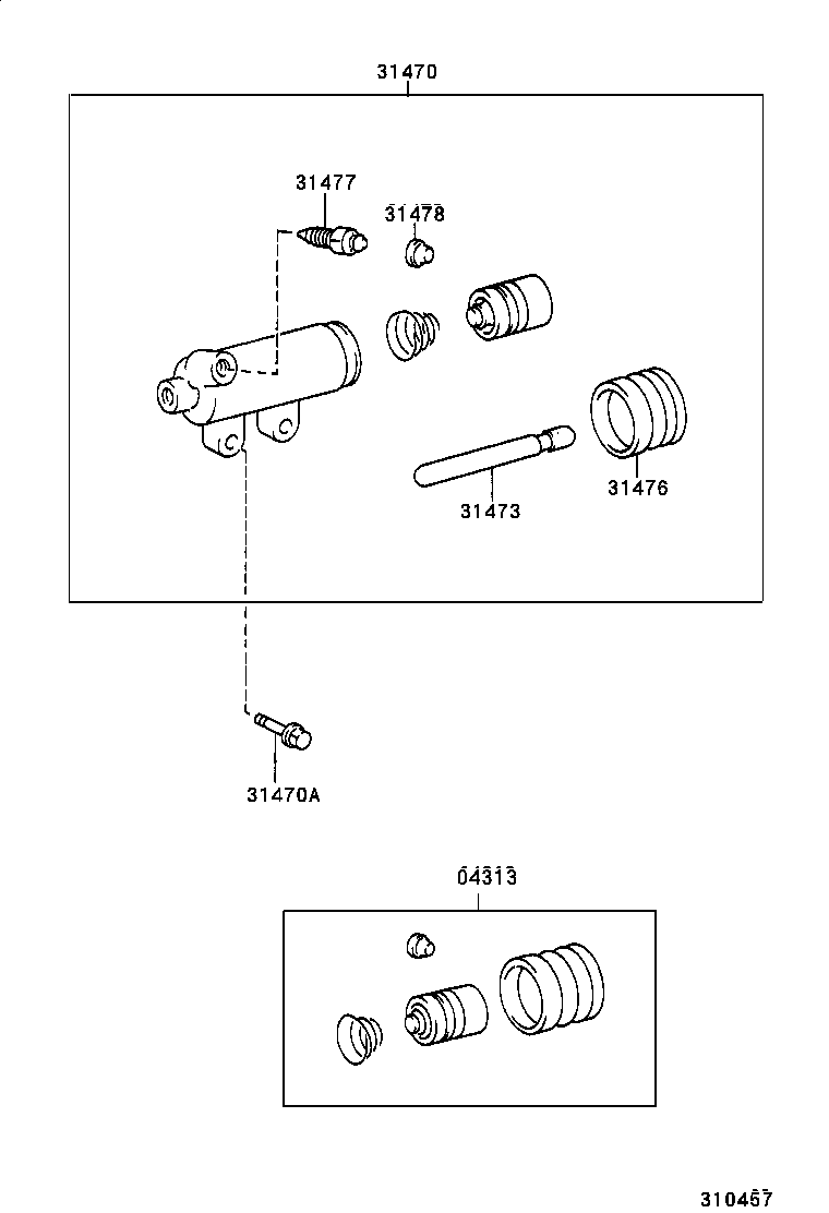 04313-60140 CYLINDER KIT, CLUTCH RELEASE product image