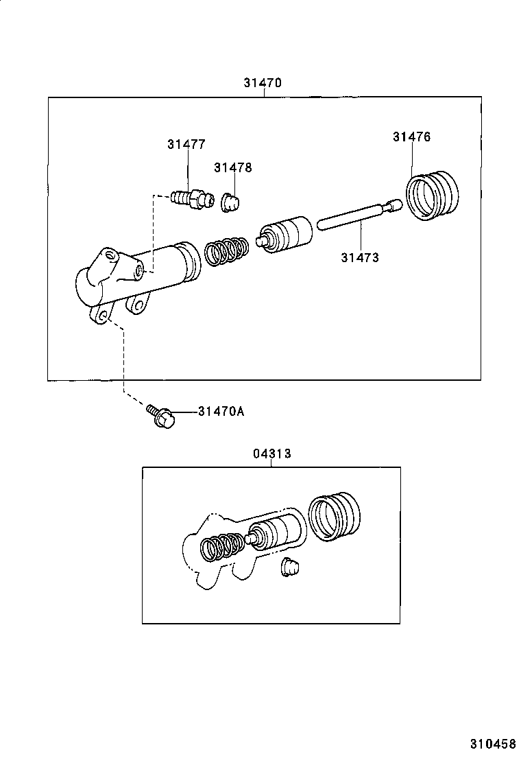 31470-60280 CYLINDER ASSY, CLUTCH RELEASE product image