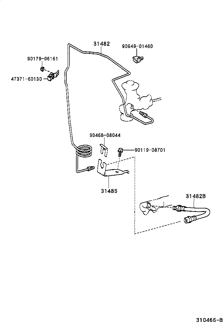 31484-60180 BRACKET, CLUTCH TUBE, NO.1 product image