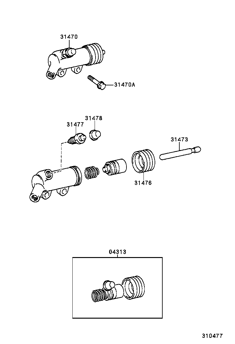 31470-14080 CYLINDER ASSY, CLUTCH RELEASE product image