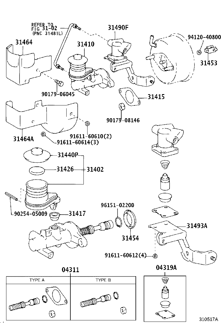 31410-60520 CYLINDER ASSY, CLUTCH MASTER product image