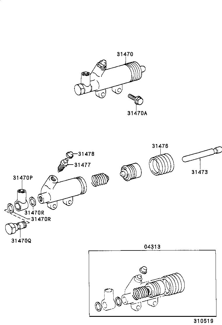 31470-60150 CYLINDER ASSY, CLUTCH RELEASE product image