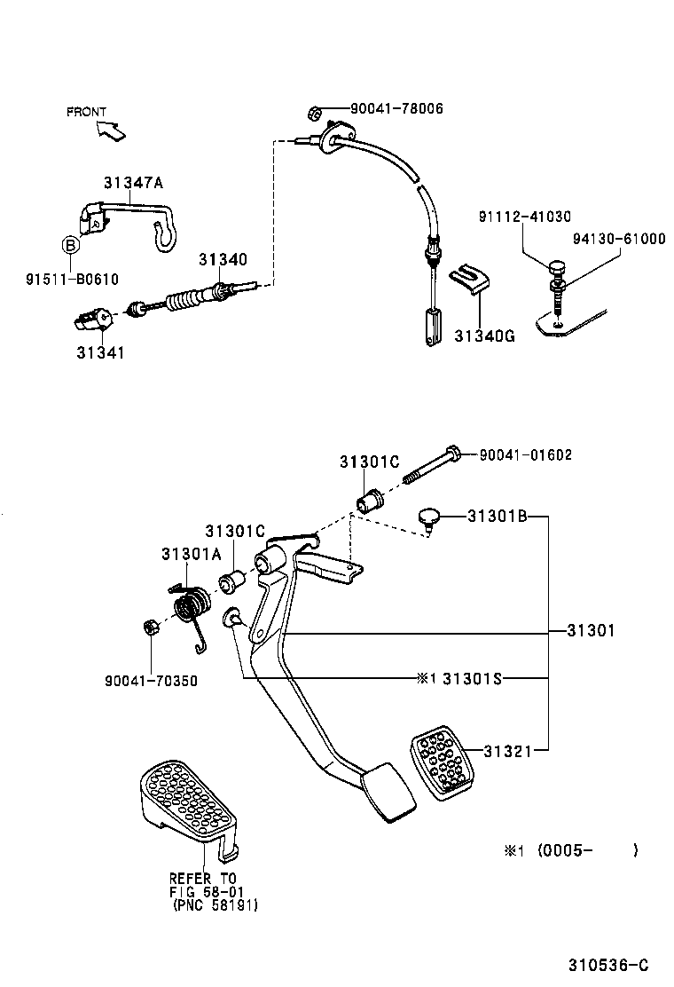 31347-97201 CLAMP, CLUTCH CABLE, NO.1 product image