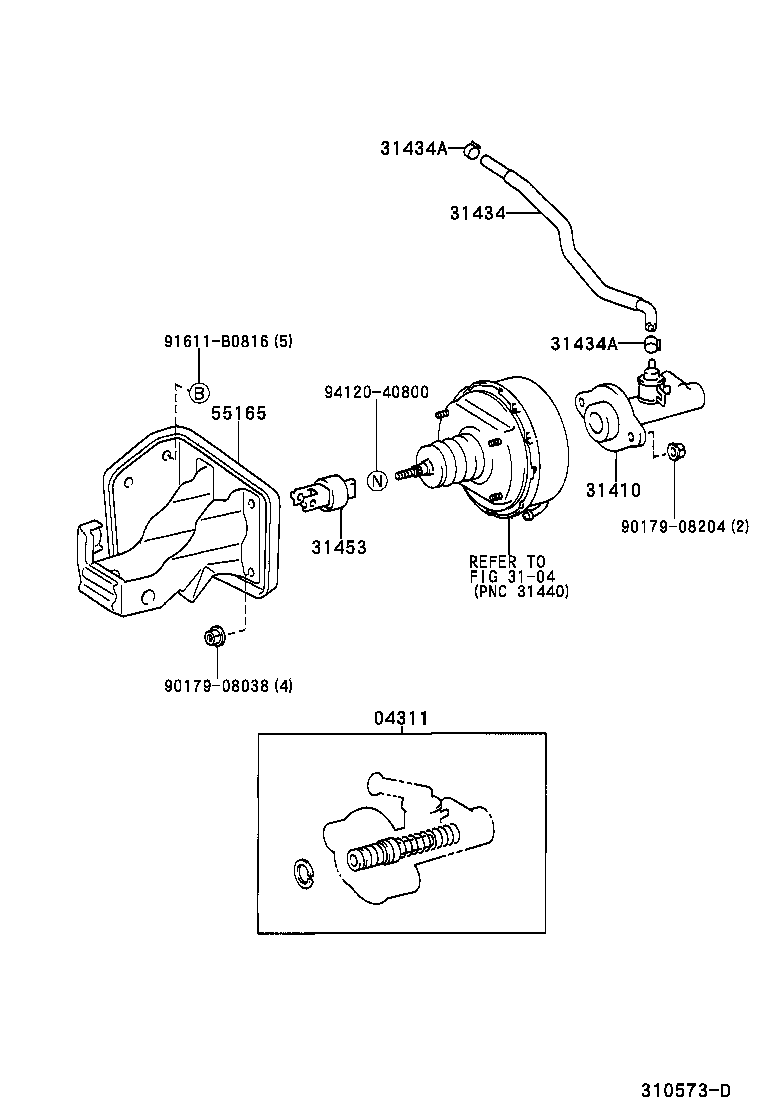55105-37050 SUPPORT, CLUTCH MASTER CYLINDER product image