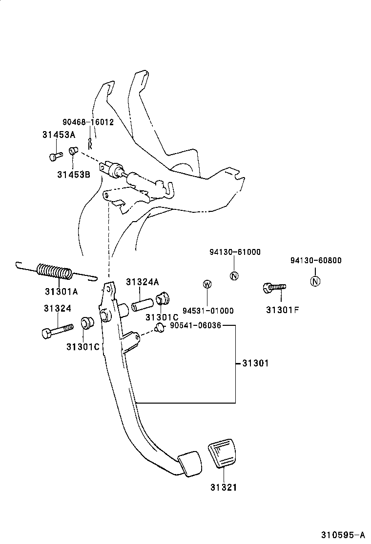 31310-27030 PEDAL SUB-ASSY, CLUTCH product image