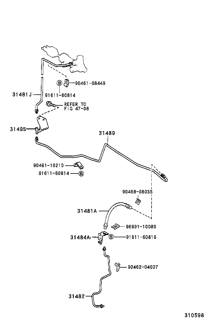 90947-02895 HOSE, CLUTCH, NO.1 product image