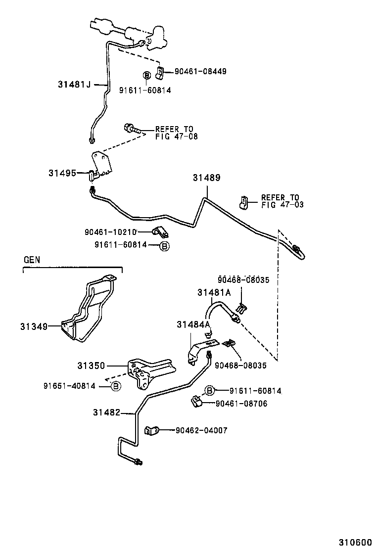 31481-25150 TUBE, CLUTCH MASTER CYLINDER TO 2 WAY product image