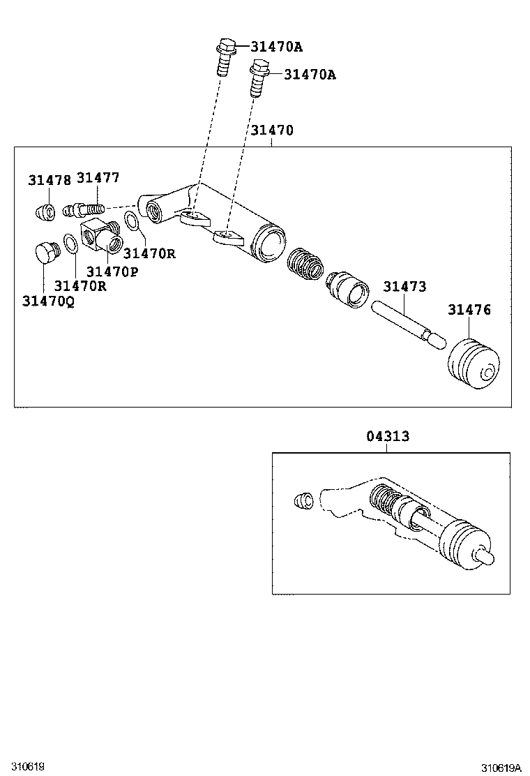 Toyota 04313-18020 CYLINDER KIT, CLUTCH RELEASE