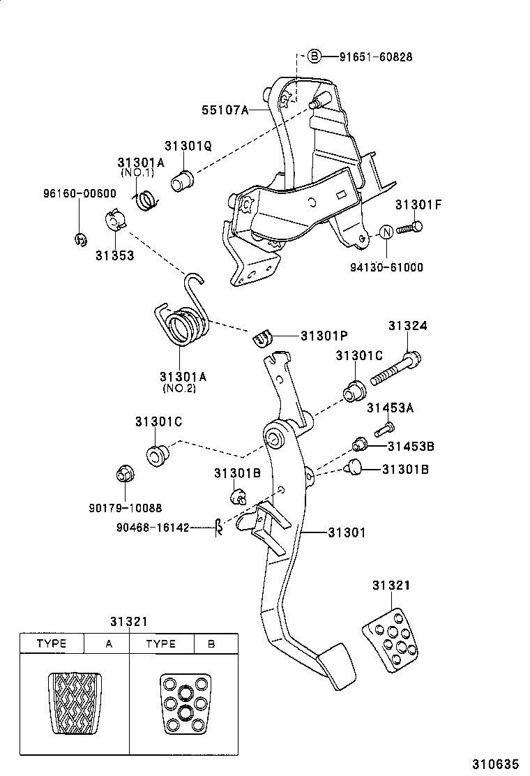 31301-20500 PEDAL SUB-ASSY, CLUTCH product image