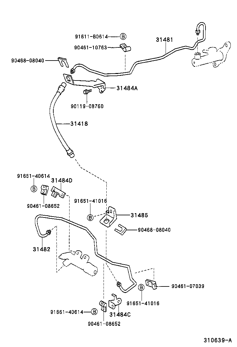 Toyota 31484-12270 BRACKET, CLUTCH TUBE, NO.1