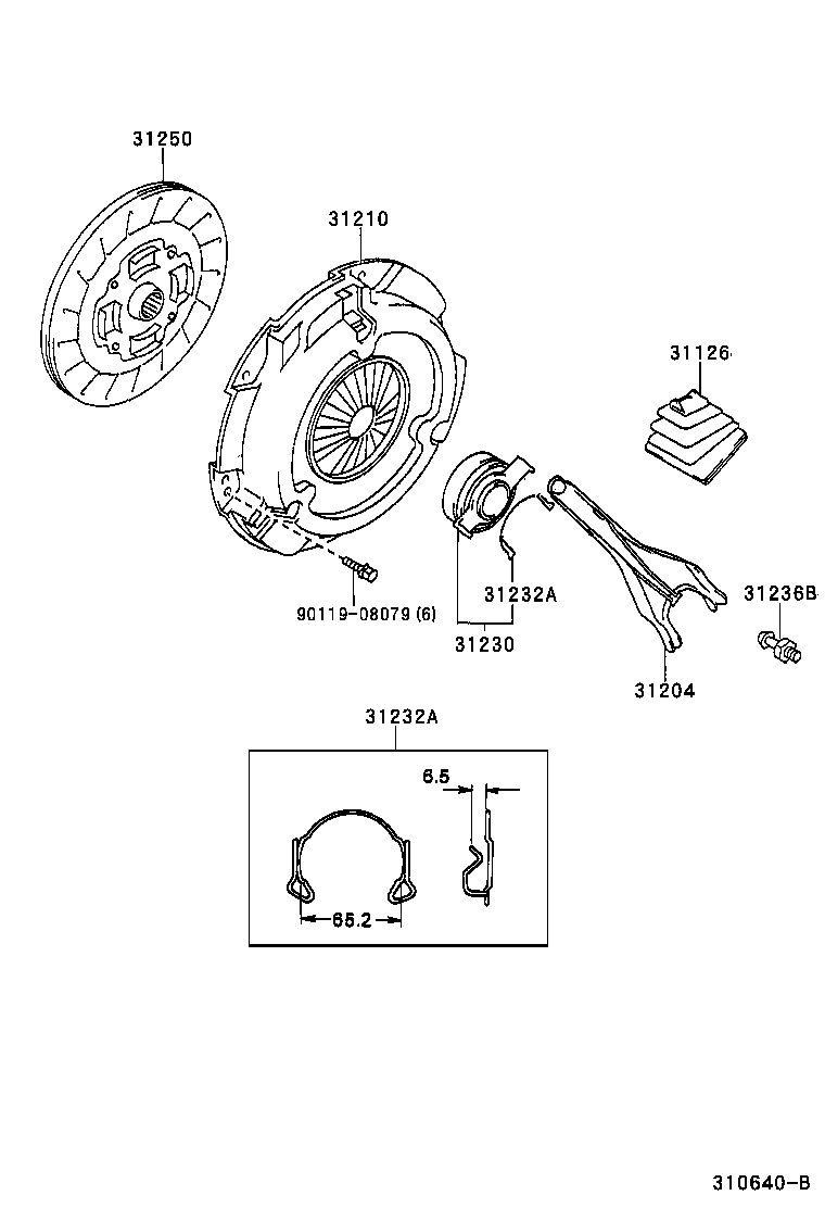 Toyota 31250-20340 DISC ASSY, CLUTCH