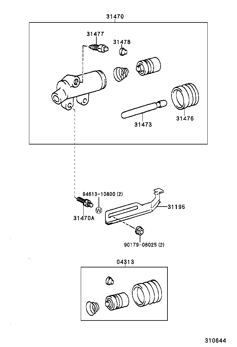 31470-37070 CYLINDER ASSY, CLUTCH RELEASE product image