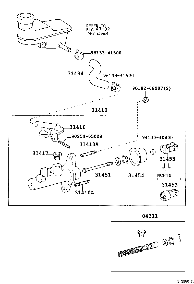 31404-17010 CLEVIS, CLUTCH MASTER CYLINDER PUSH ROD product image