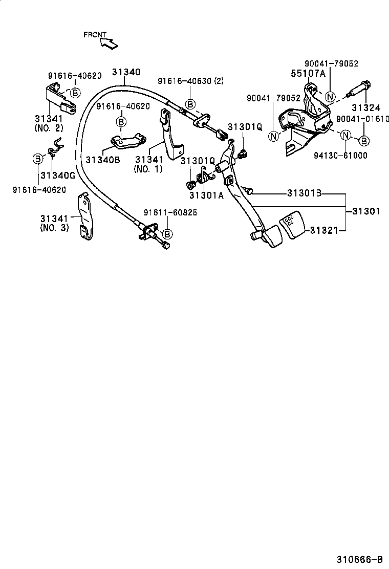 31310-87406 PEDAL SUB-ASSY, CLUTCH product image