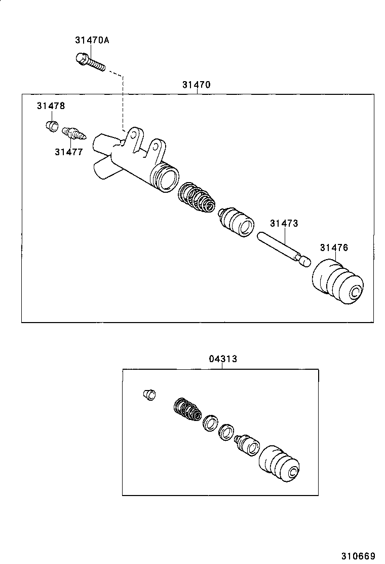31470-20230 CYLINDER ASSY, CLUTCH RELEASE product image