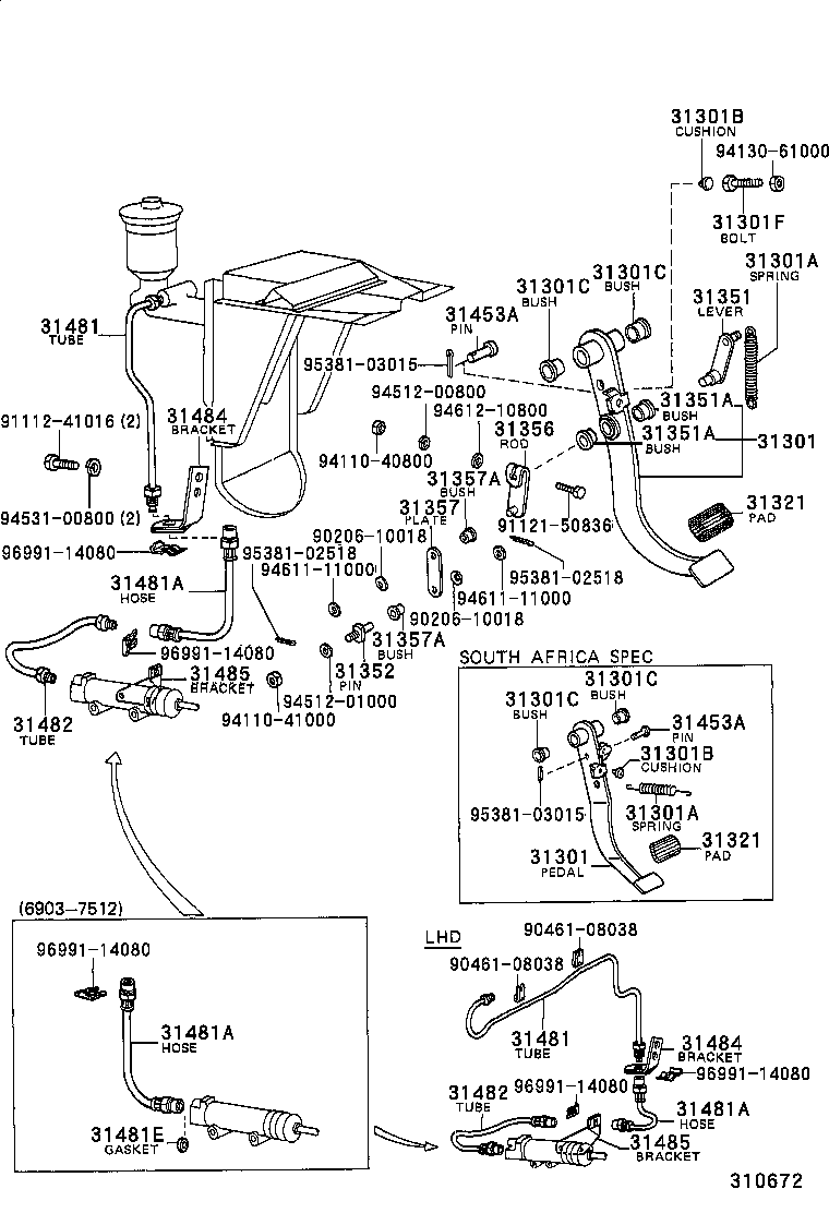 31461-96518 UNION(FOR CLUTCH MASTER CYLINDER TO FLEXIBLE HOSE TUBE) product image