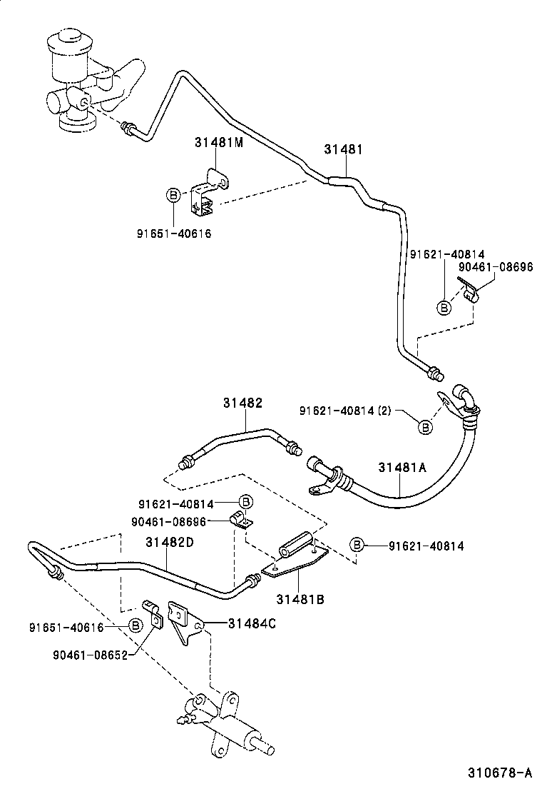 31481-02090 TUBE, CLUTCH MASTER CYLINDER TO FLEXIBLE HOSE product image