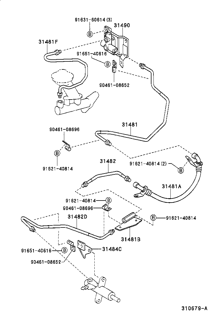 31481-02090 TUBE, CLUTCH MASTER CYLINDER TO FLEXIBLE HOSE product image