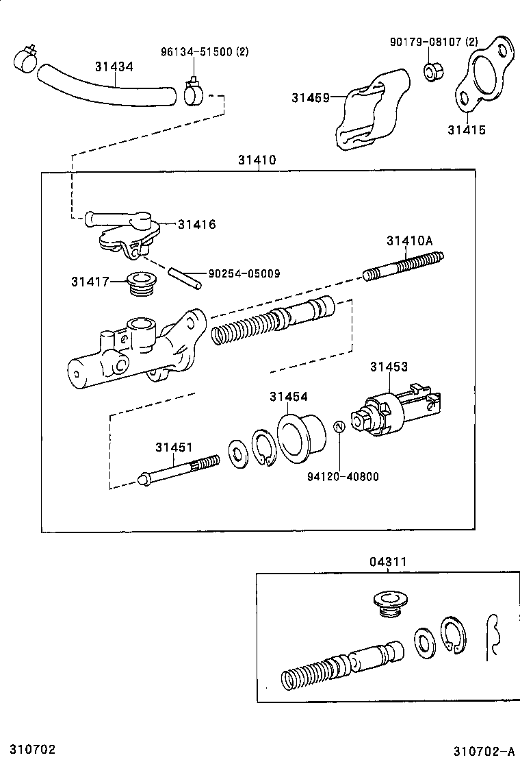 Toyota 31434-42030 TUBE, CLUTCH RESERVOIR