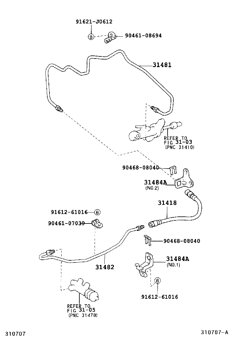 31481-42040 TUBE, CLUTCH MASTER CYLINDER TO FLEXIBLE HOSE product image