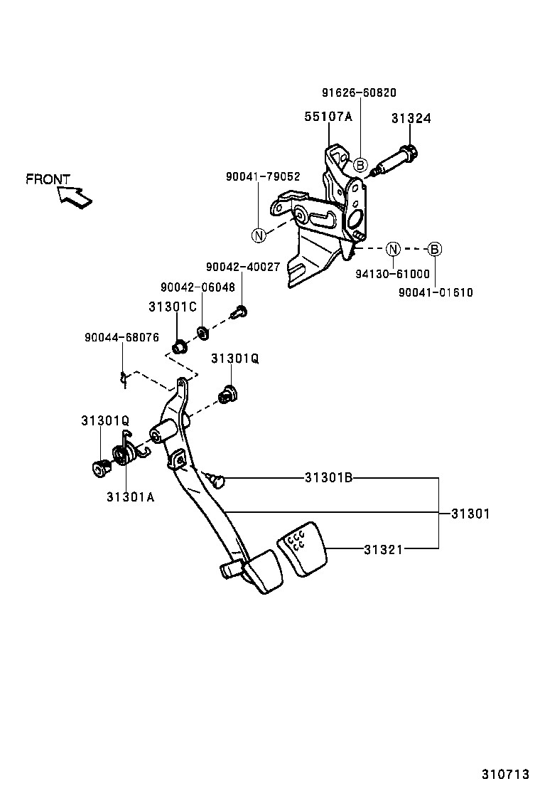 31310-87406 PEDAL SUB-ASSY, CLUTCH product image