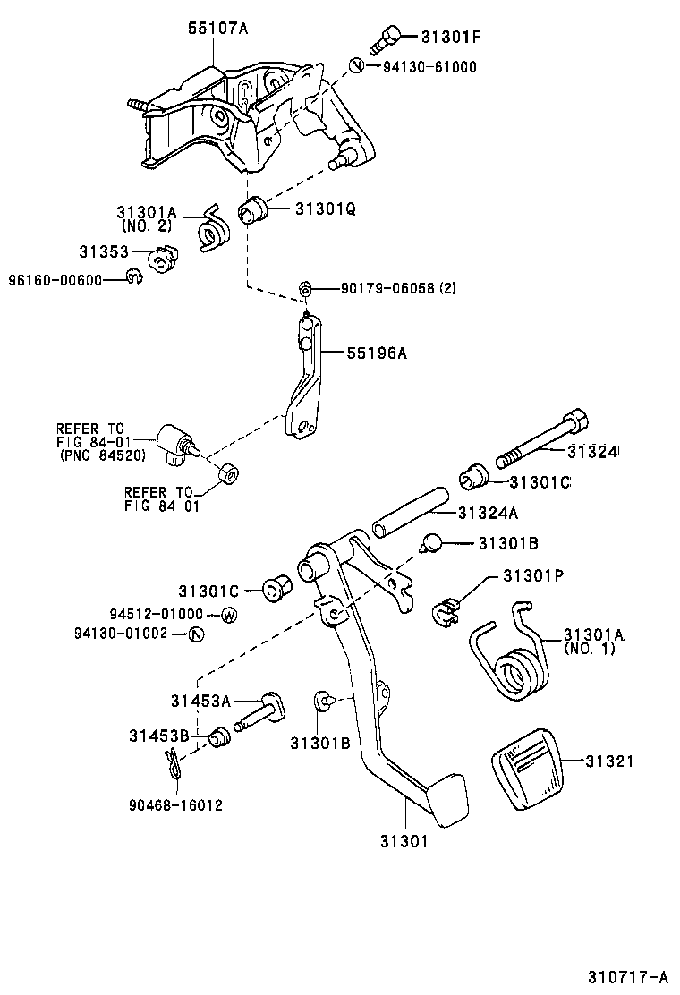 31301-60240 PEDAL SUB-ASSY, CLUTCH product image