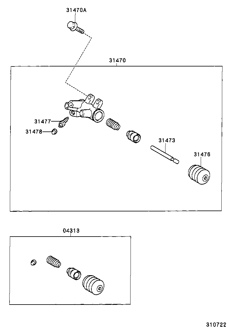31470-42030 CYLINDER ASSY, CLUTCH RELEASE product image