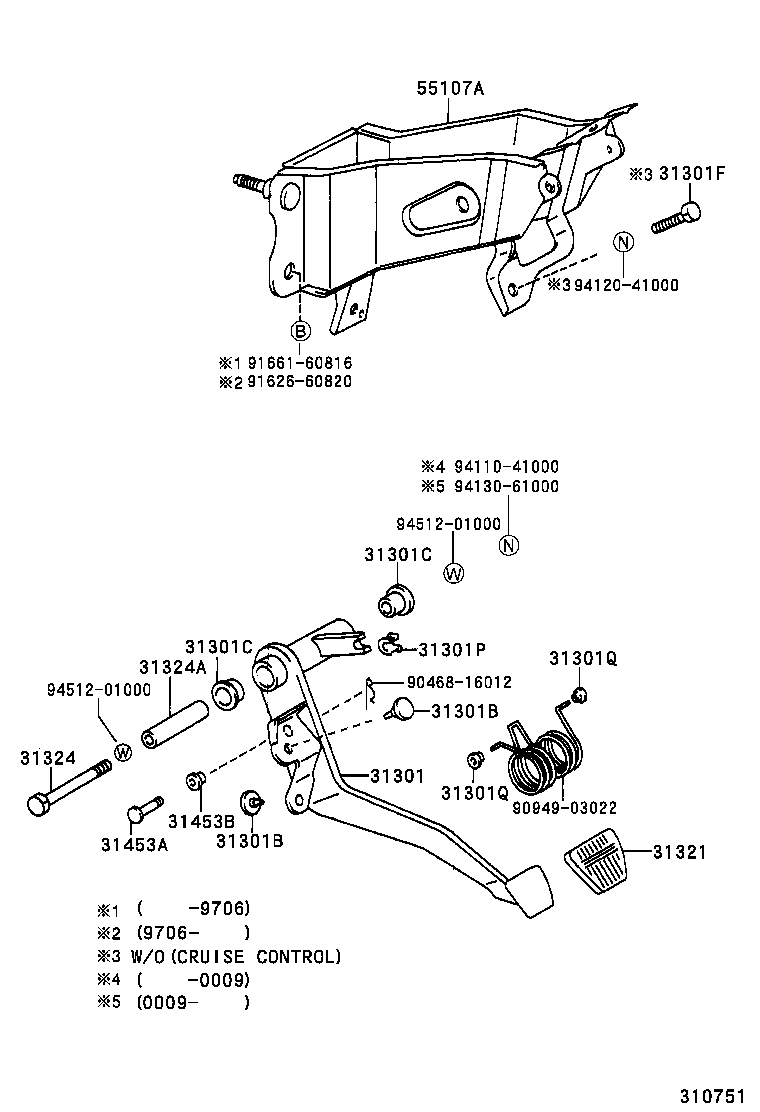 31301-35220 PEDAL SUB-ASSY, CLUTCH product image
