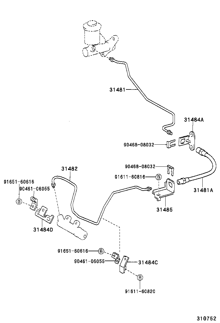 31481-02090 TUBE, CLUTCH MASTER CYLINDER TO FLEXIBLE HOSE product image
