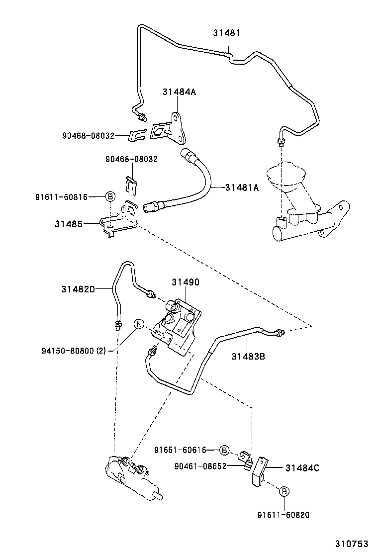 31481-02090 TUBE, CLUTCH MASTER CYLINDER TO FLEXIBLE HOSE product image