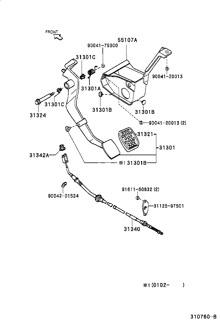 31347-97501 CLAMP, CLUTCH CABLE, NO.1 product image