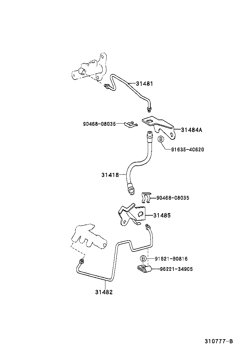 31301-52080 PEDAL SUB-ASSY, CLUTCH product image
