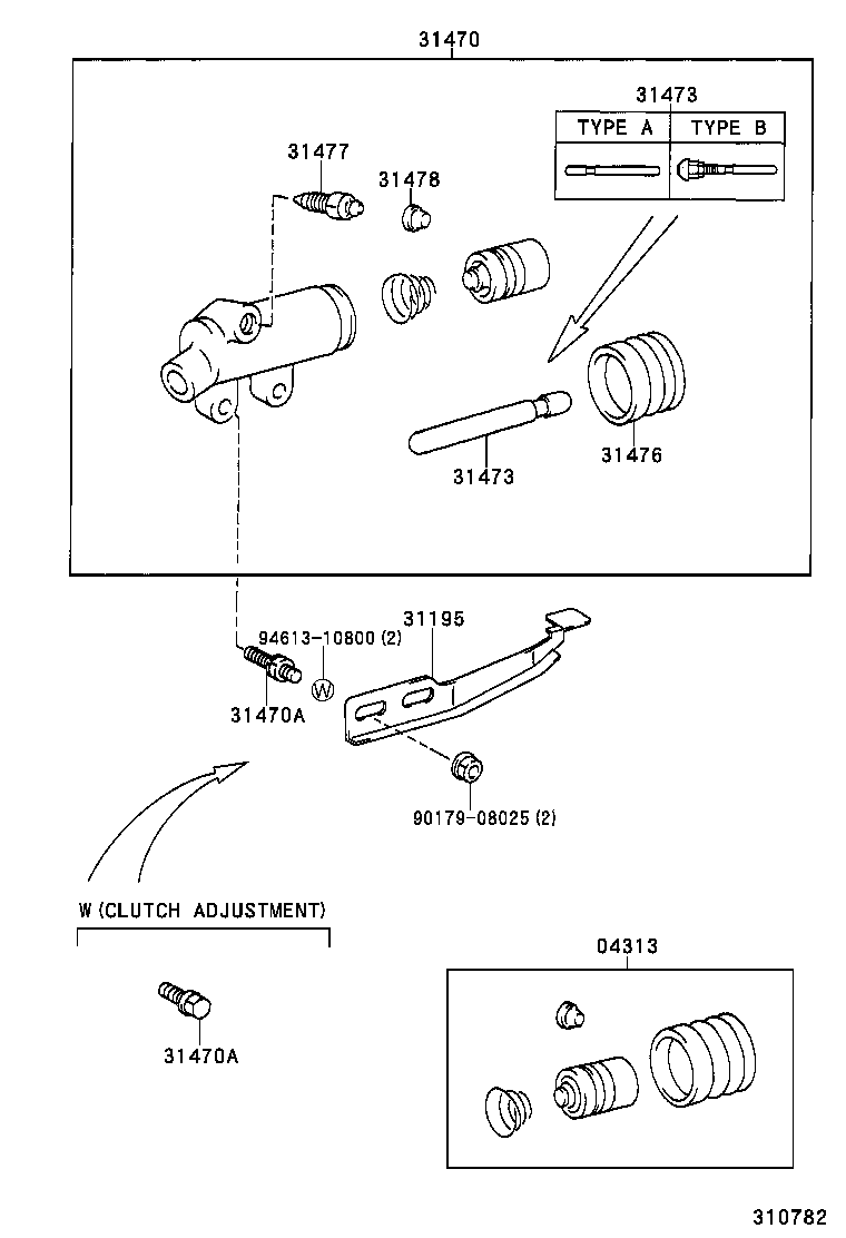 04313-37040 CYLINDER KIT, CLUTCH RELEASE product image