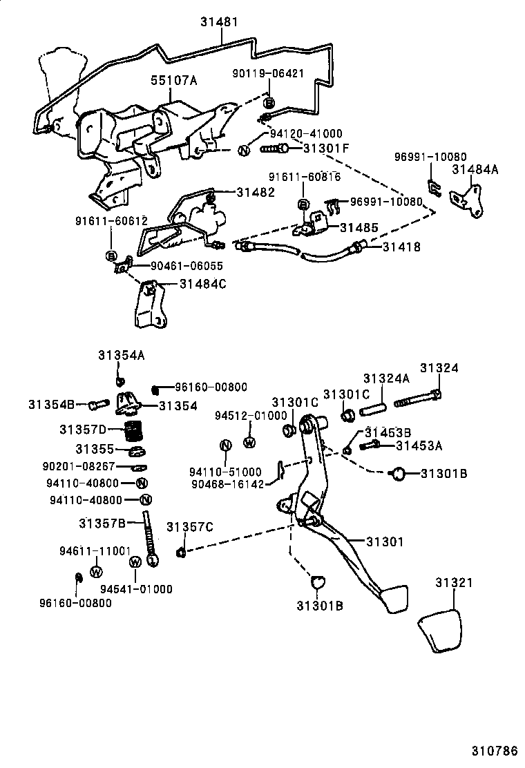 31484-32080 BRACKET, FLEXIBLE HOSE, NO.1(FOR CLUTCH) product image