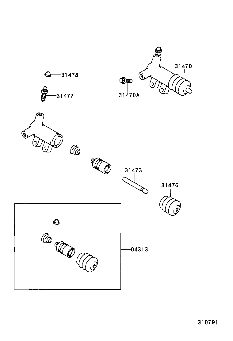 31470-12093 CYLINDER ASSY, CLUTCH RELEASE product image