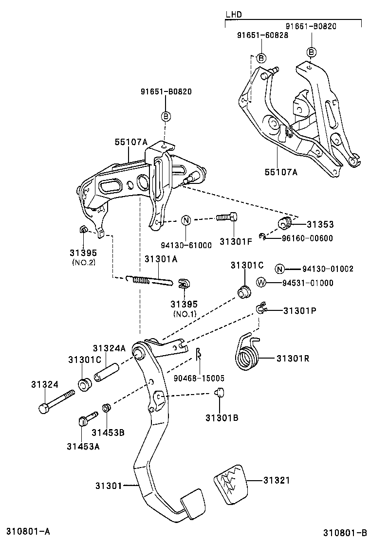 31301-44030 PEDAL SUB-ASSY, CLUTCH product image